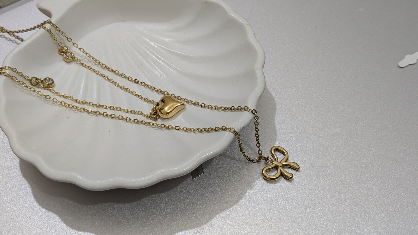 Anti tarnish double layer chain necklace