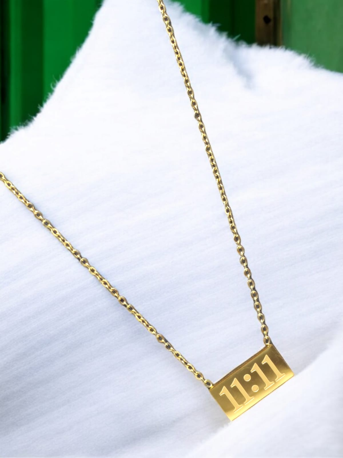 Anti tarnish trendy 11:11 chain necklace