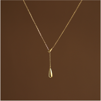 Gold-Plated Water Droplet Chain Necklace