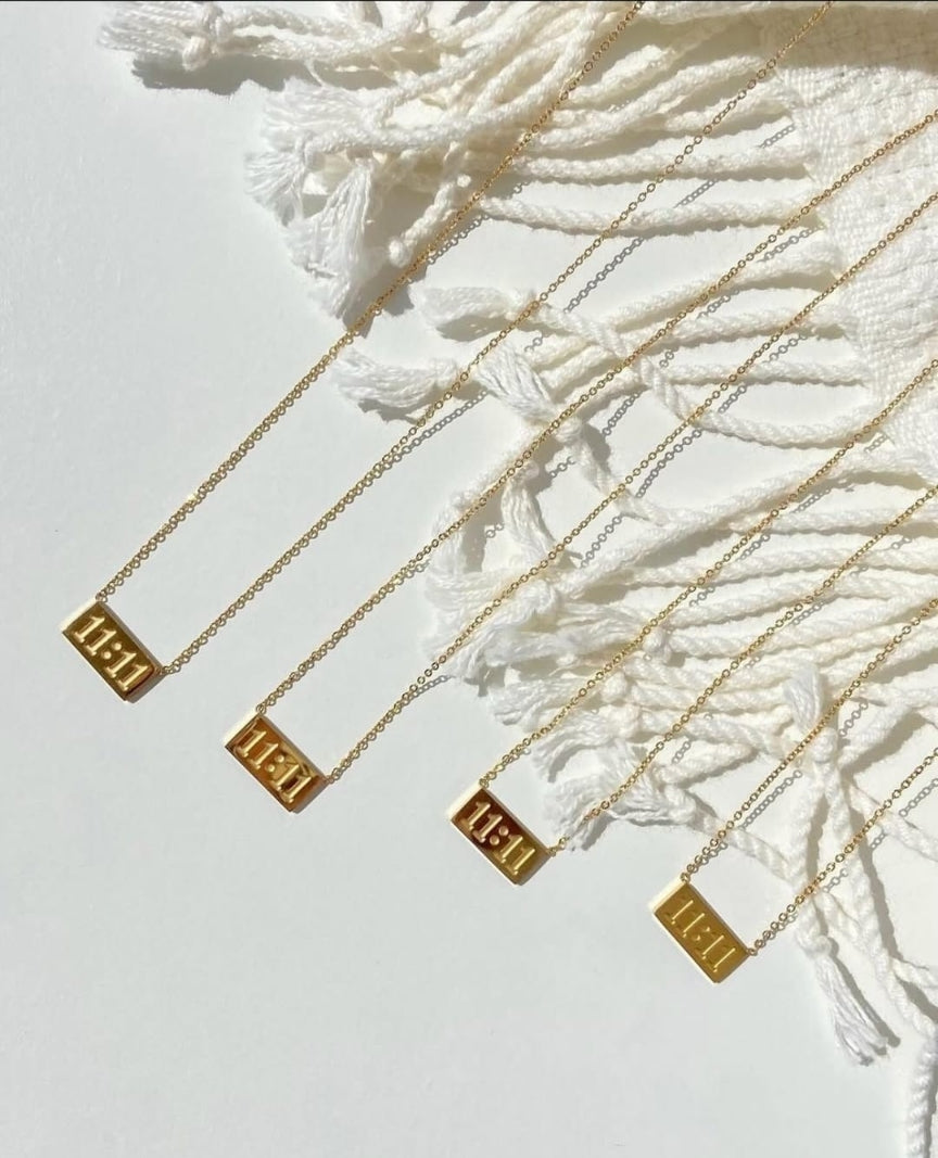 Anti tarnish trendy 11:11 chain necklace