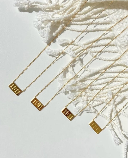 Anti tarnish trendy 11:11 chain necklace