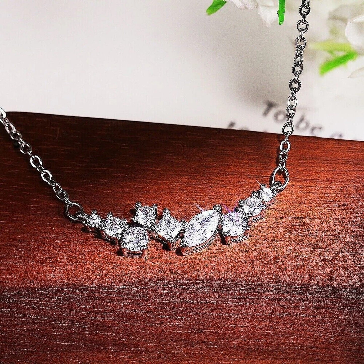 Silver plated AD studded pendant