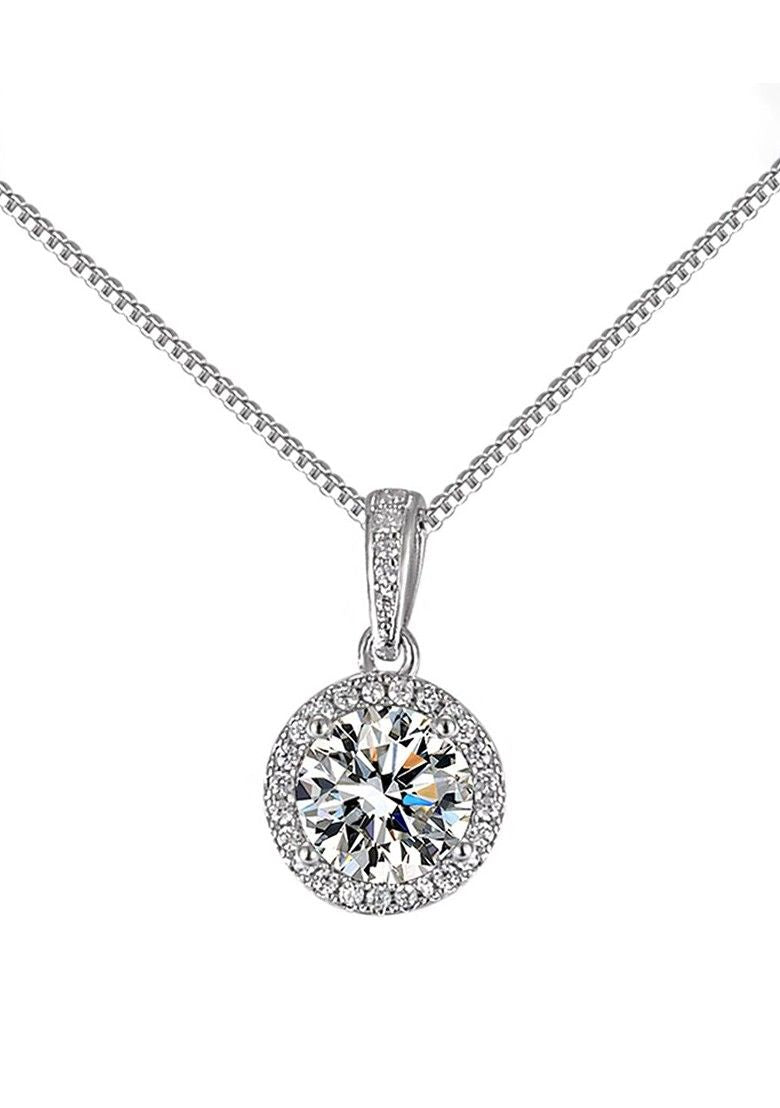 Silver Plated CZ Stone Studded Pendant