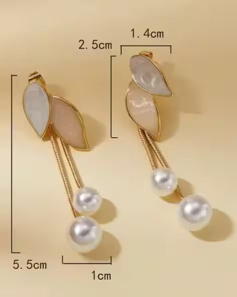 Korean 2 in 1 drop earrings