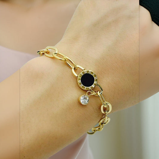 Roman Numerals Chain Charm Bracelet