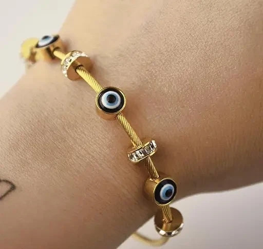 Anti tarnish trendy evil eye kada
