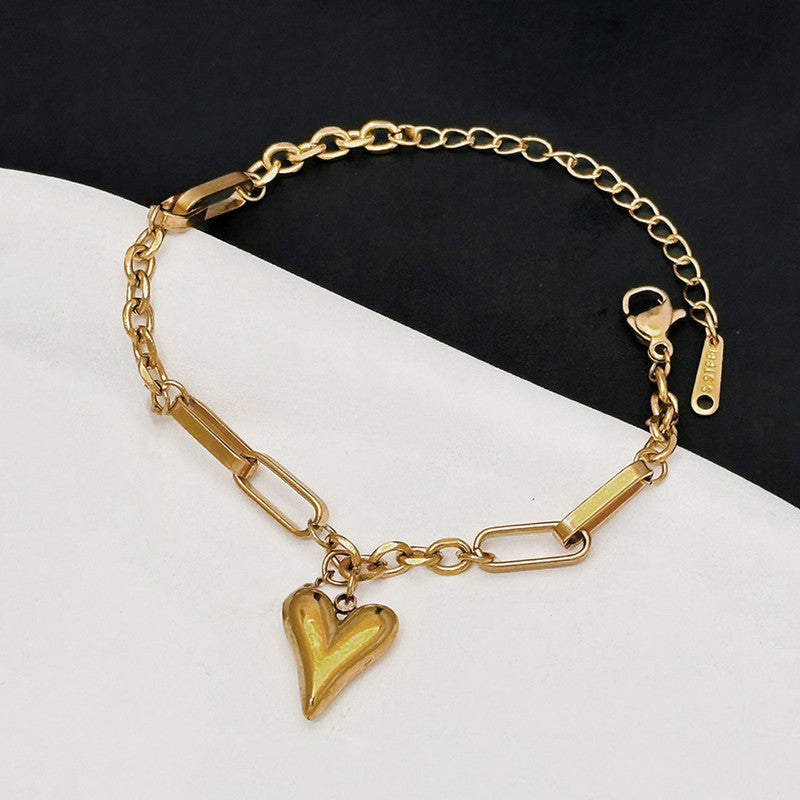 Heart shape chain bracelet