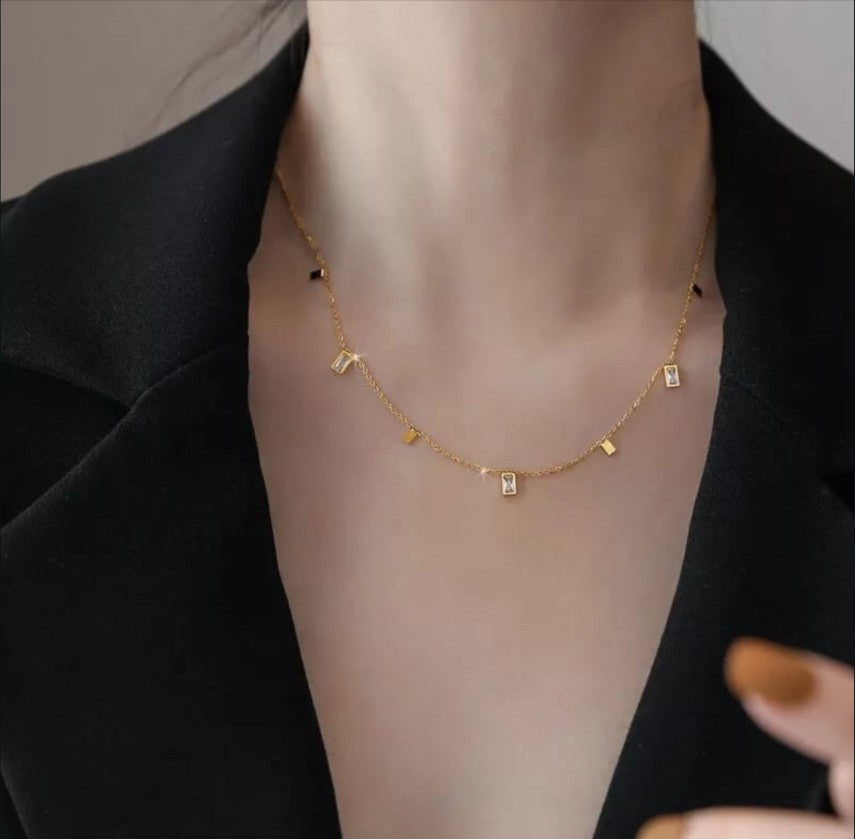 Square Geometric Charm Necklace