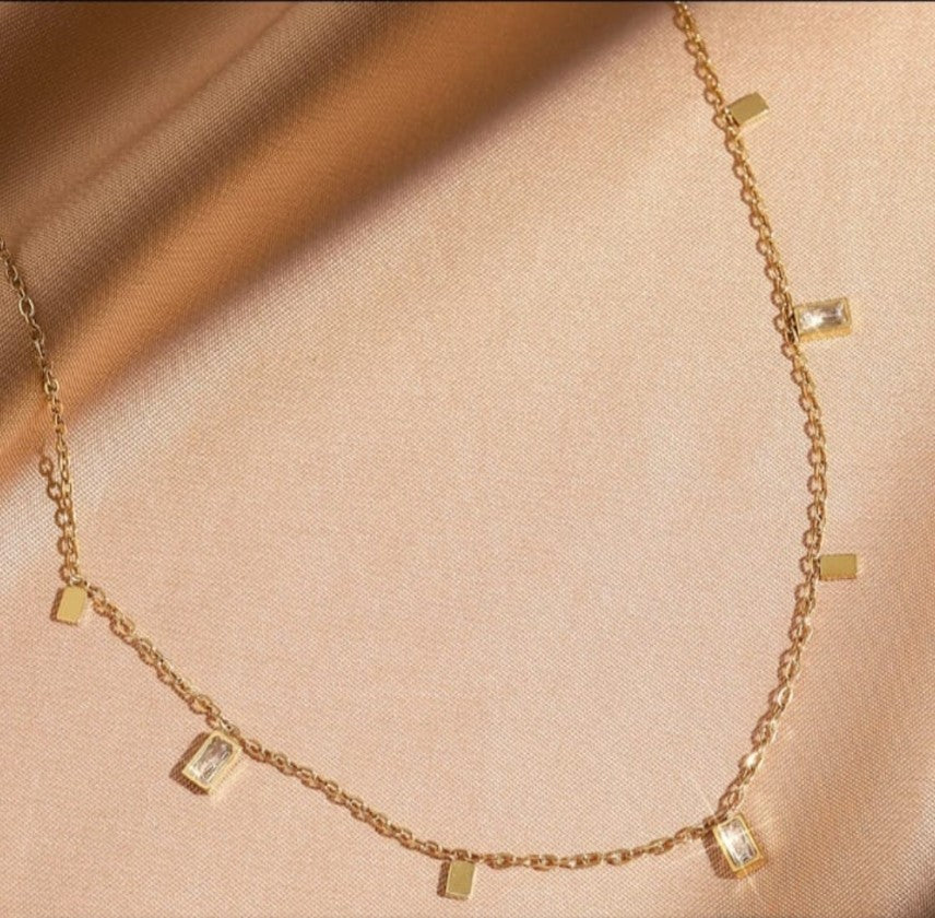 Square Geometric Charm Necklace