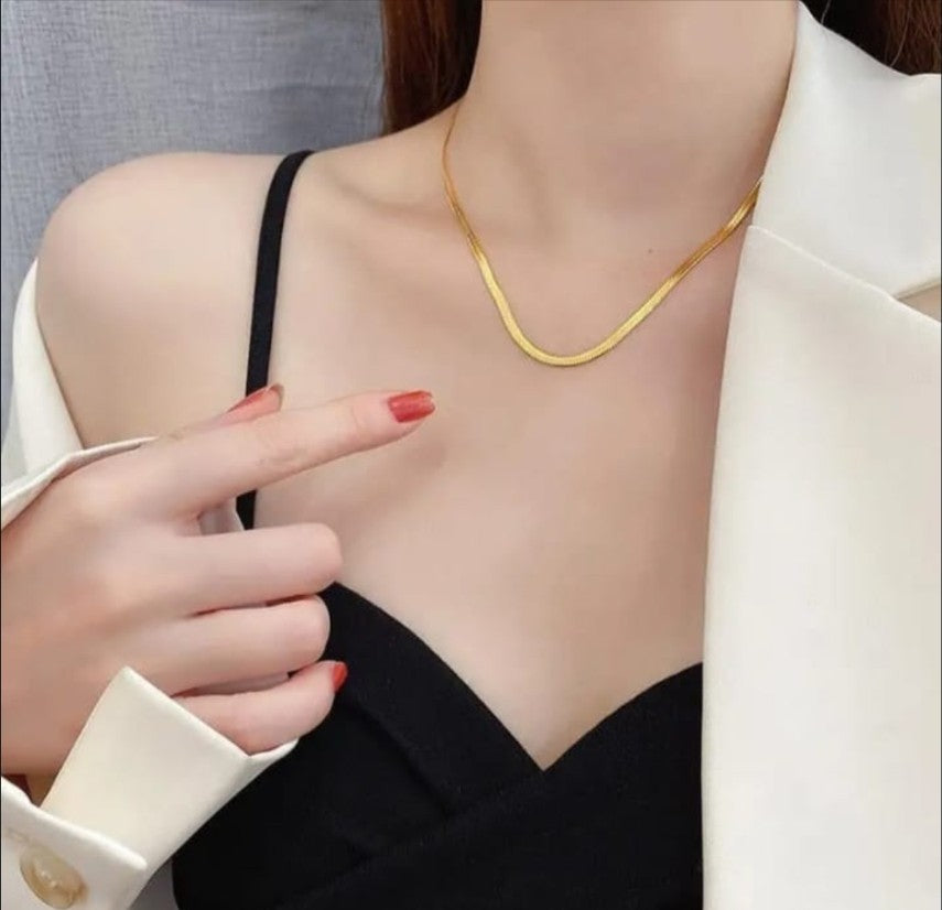 Gold Flat Snake Chain