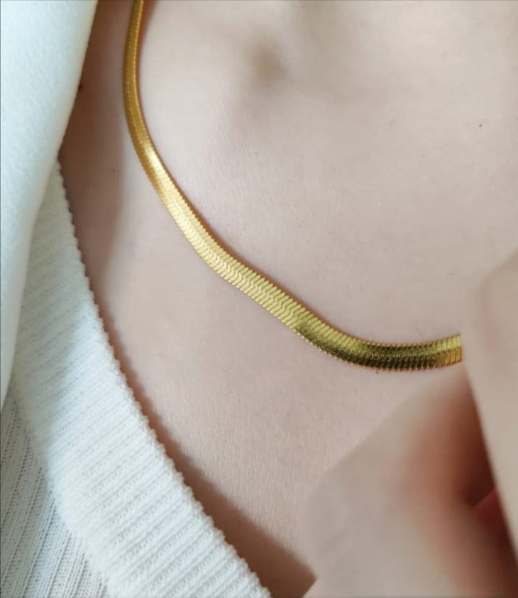 Gold Flat Snake Chain