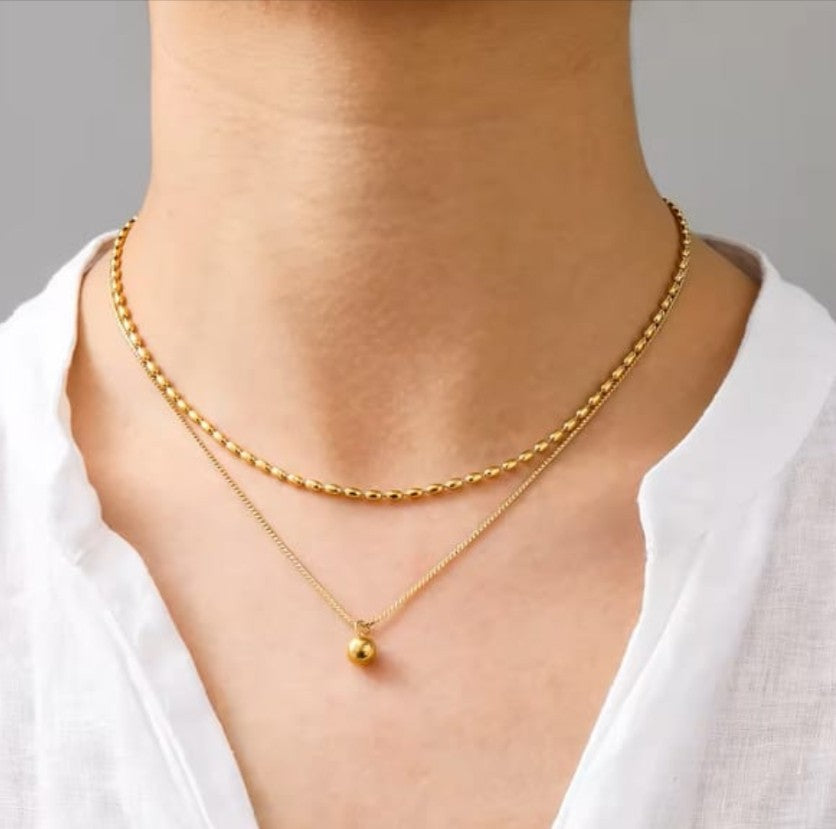 Dual Layer Ball Pendant Necklace