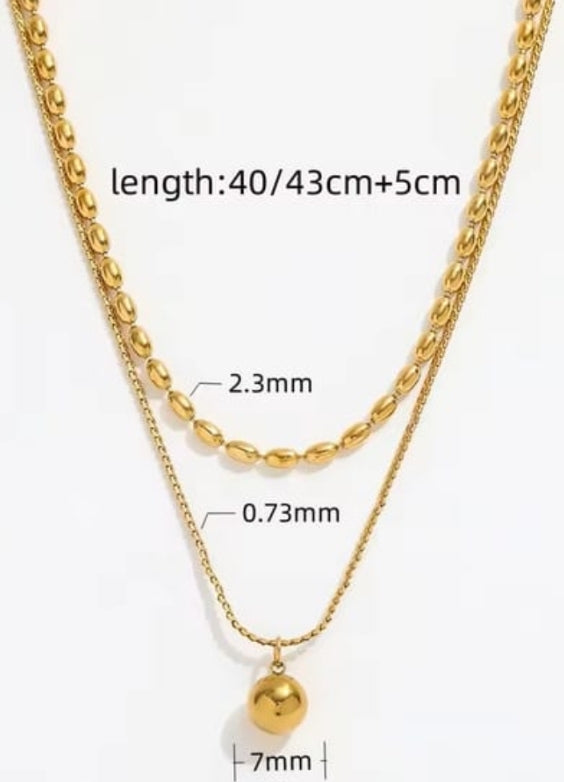 Dual Layer Ball Pendant Necklace