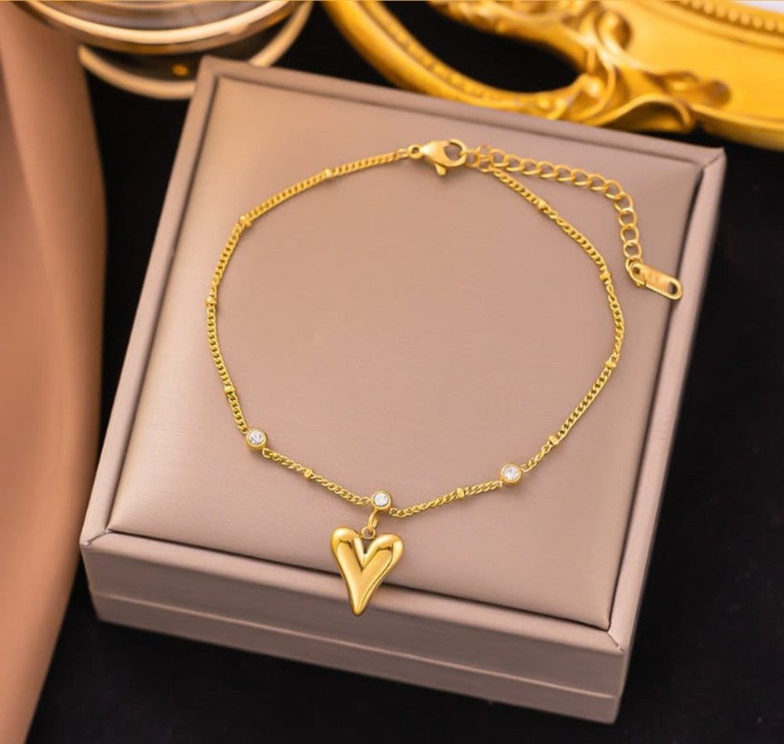 Heart Drop Stone Bracelet