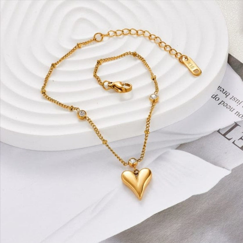 Heart Drop Stone Bracelet