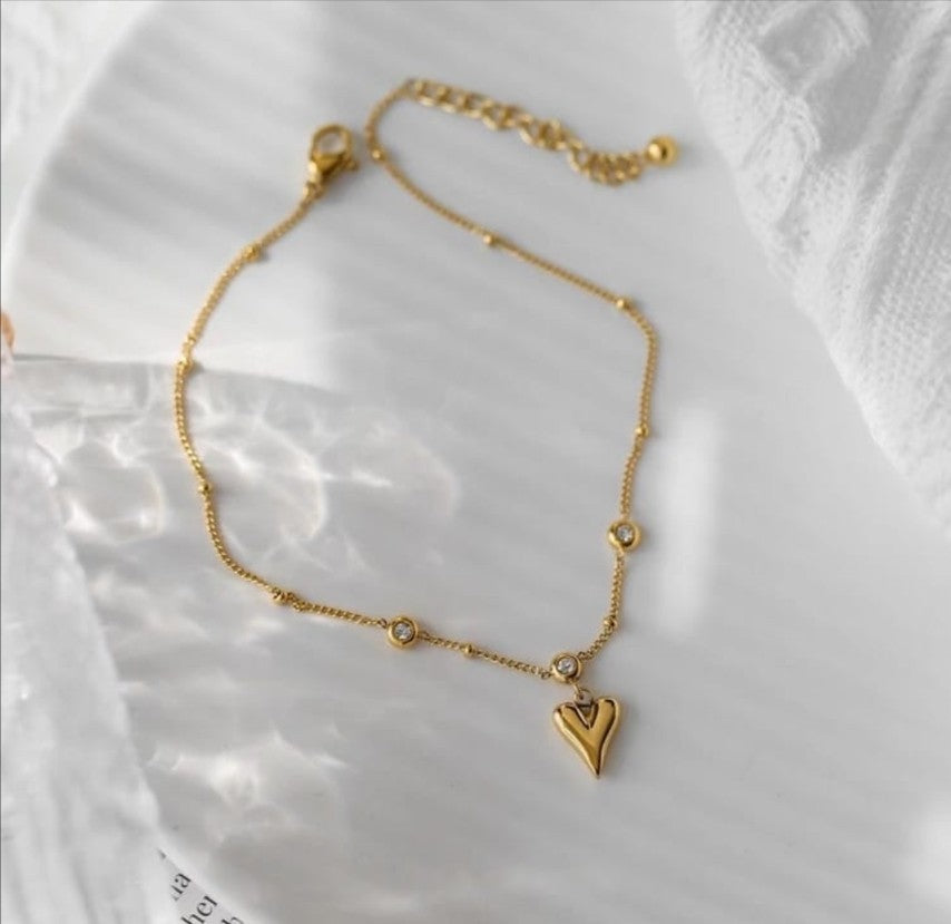 Heart Drop Stone Bracelet