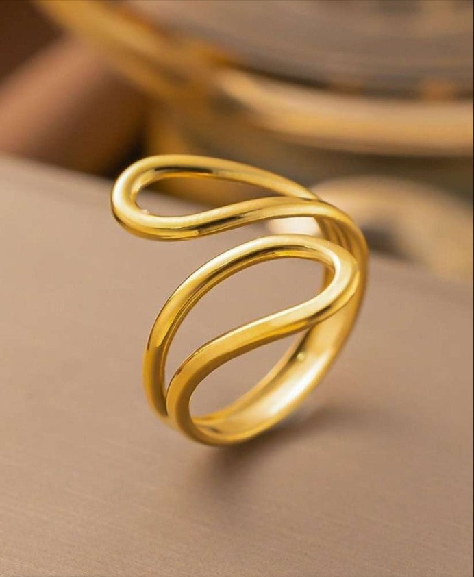 Anti-Tarnish Hollow Drop Ring