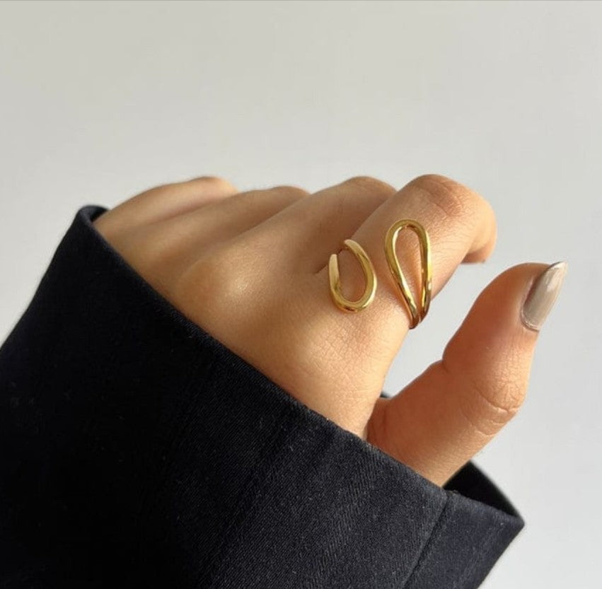 Anti-Tarnish Hollow Drop Ring