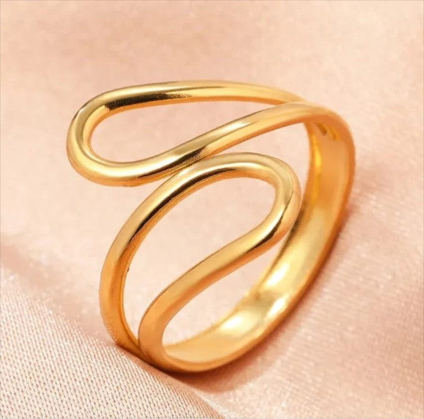 Anti-Tarnish Hollow Drop Ring