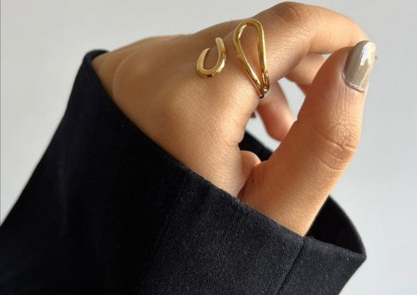 Anti-Tarnish Hollow Drop Ring