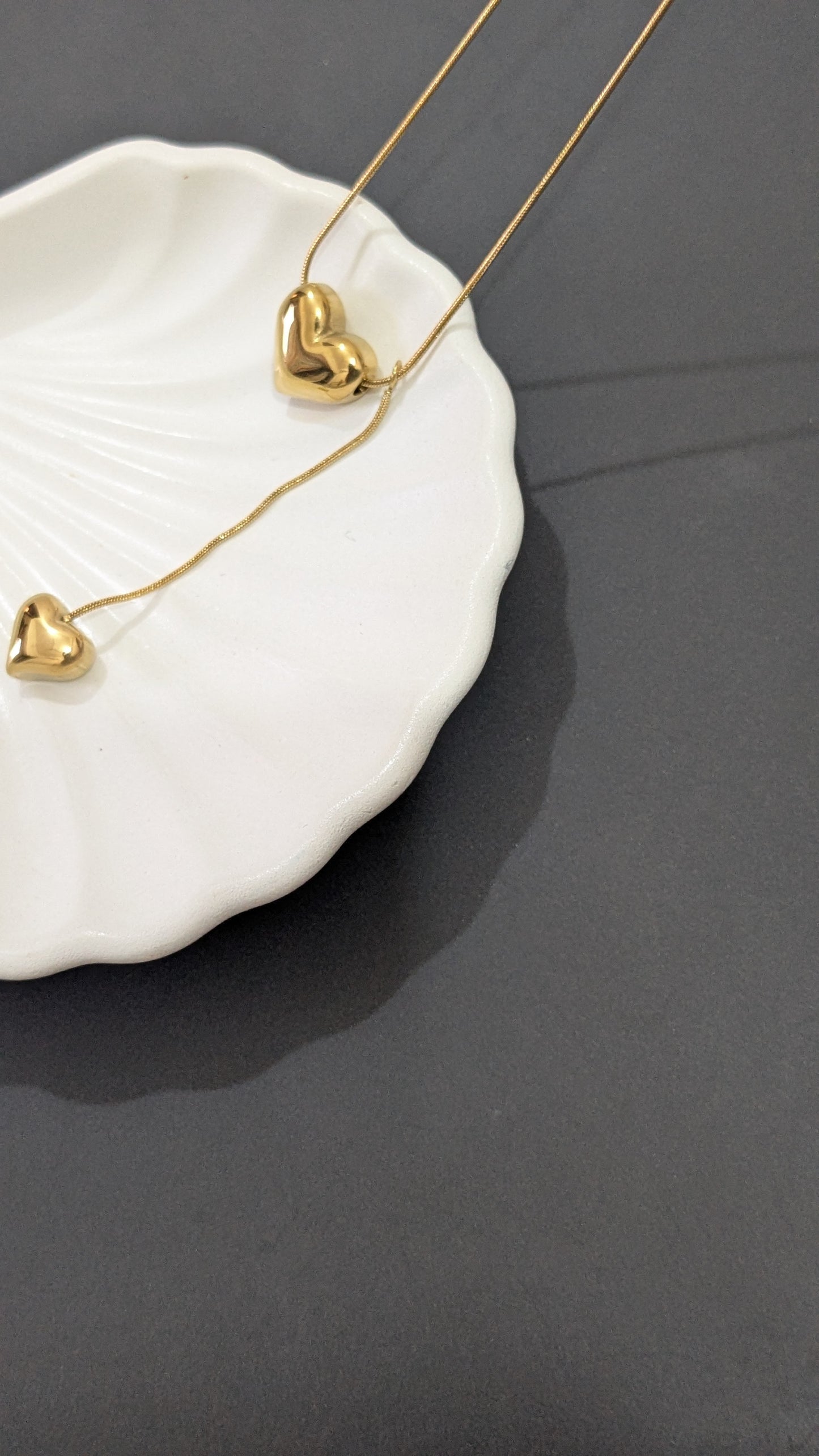 Anti tarnish Double heart chain necklace