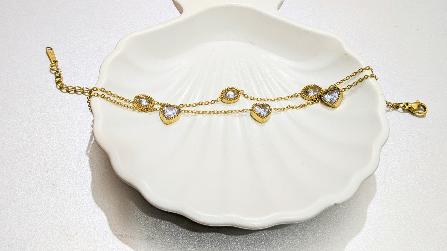 Heart charm bracelet