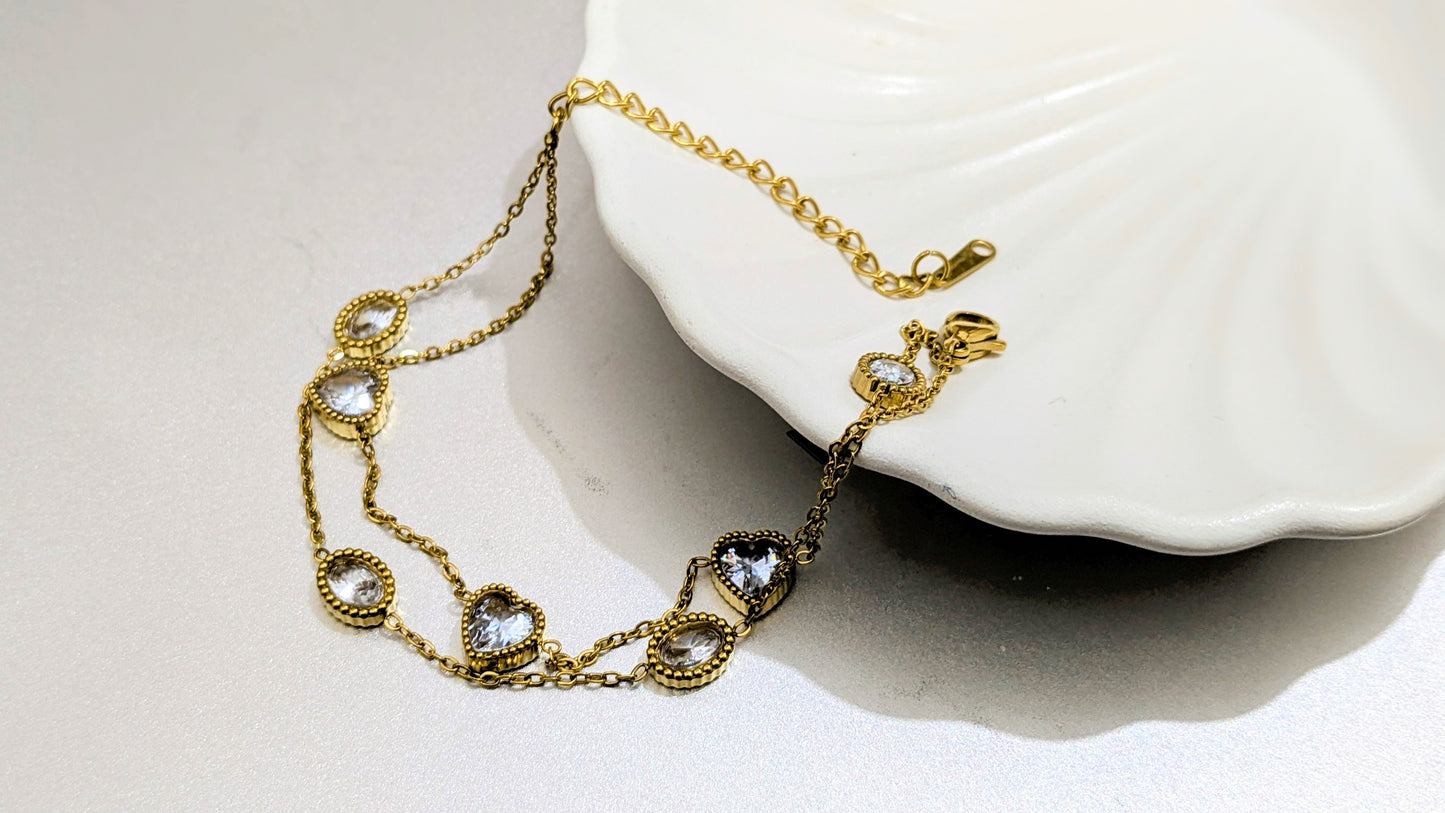 Heart charm bracelet