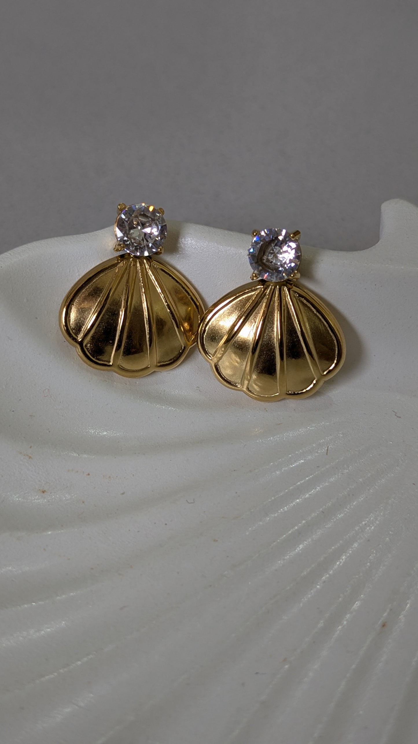 Anti tarnish sea shell earrings