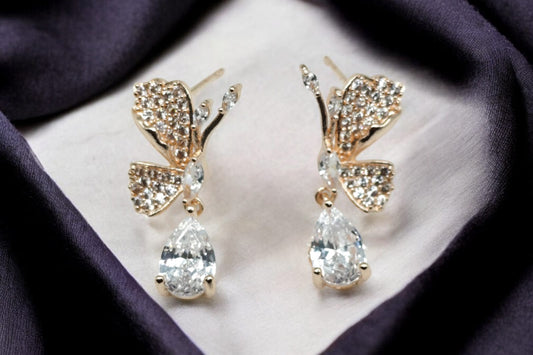 Anti tarnish rose gold trendy earrings