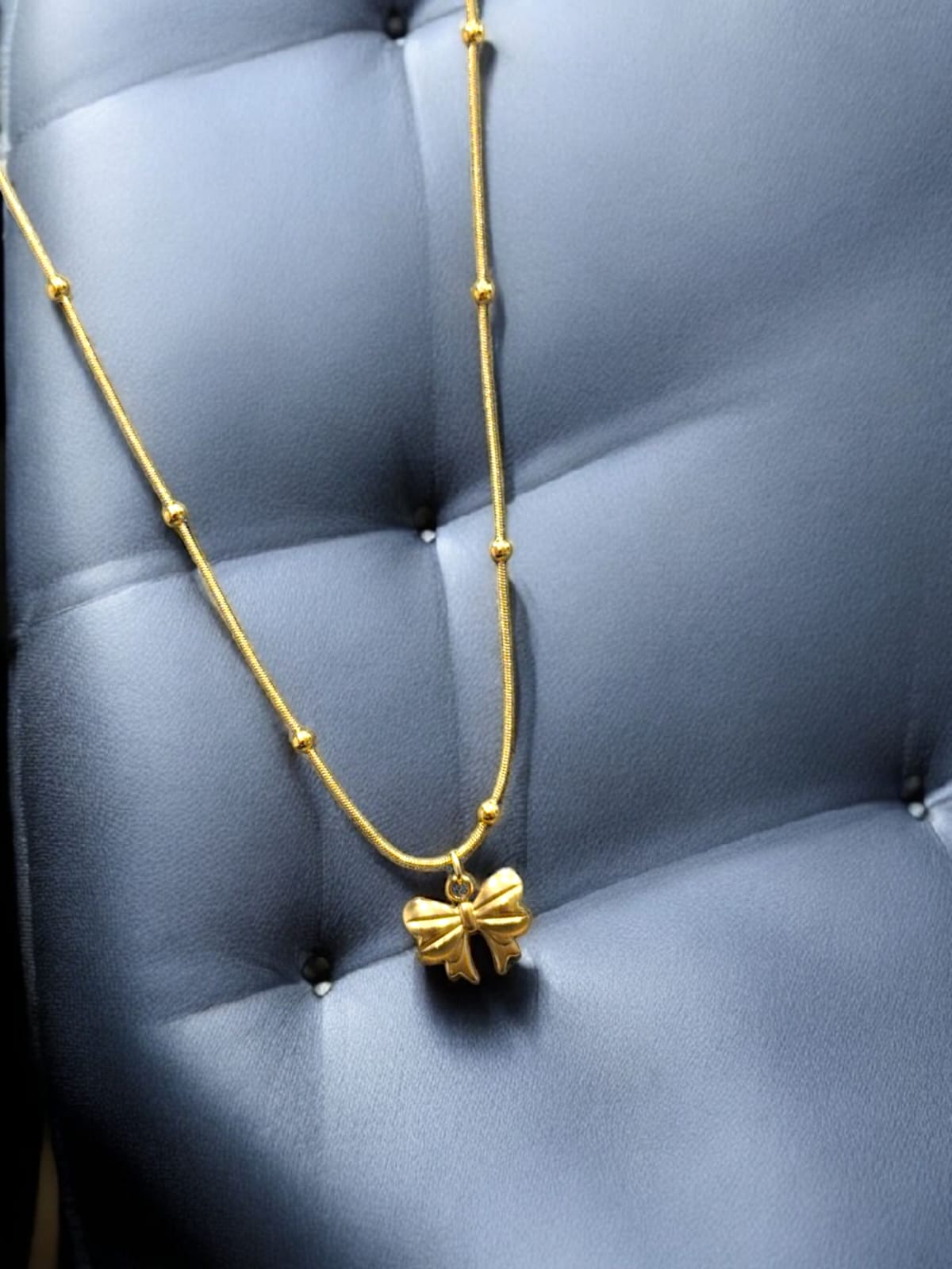 Anti tarnish gold pendant chain necklace
