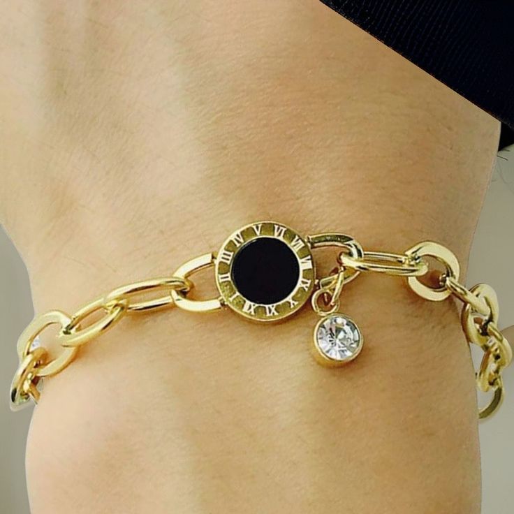 Roman Numerals Chain Charm Bracelet