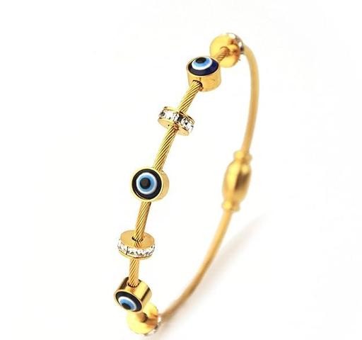 Anti tarnish trendy evil eye kada