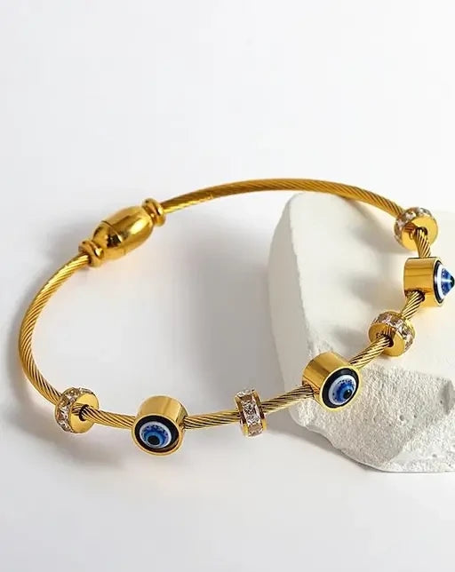 Anti tarnish trendy evil eye kada